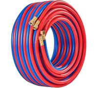 Twin Oxygen Acetylene Gas Hose Set, 8mm High Pressure Welding Hose with M16 Brass Connectors for Welding, Brazing and Gas Cutting(Size:20m)