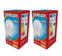 Twin Pack 14w (100w) LED GLS ES - Edison Screw (E27) Opal 3000k Warm White (Eveready s13628)