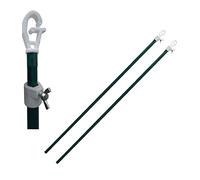 Twin Pack 2.2 Meter Normal Prop For Washing Line, Butterfly Wing Nut Lock, Galvanised Metal, Powder Coated, Garden Outdoor Extendable Telescopic Pole for Cloths Laundry Line Support