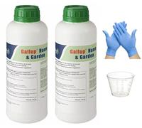 Twin Pack 2 x 1 Litre bottles of Super Strength Gallup Home & Garden Glyphosate Weedkiller, Gallup weed killer, 1L + Free 30ml Measuring cup