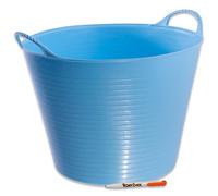 TWIN PACK. 2 x Medium Sky Blue Flexible Strong Red Gorilla® Storage Bucket Baskets AND SIZES & Tigerbox® Antibacterial Pen