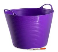 TWIN PACK. 2 x Small Purple Flexible Strong Red Gorilla® Storage Bucket Baskets