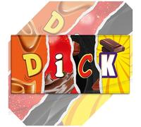 Twin Pack - 2x Dick (Ripped Effect) Funny Chocolate Bar Wrappers. Rude Insults Joke Fathers Mothers Day Birthday Secret Santa Gift Novelty Prank Present (Chocolate Not Included). Pack of 2.