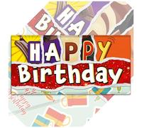 Twin Pack - 2x Happy Birthday (Ripped Effect) Funny Chocolate Bar Wrappers. Rude Insults Joke Fathers Mothers Day Birthday Secret Santa Gift Novelty Prank Present (Chocolate Not Included). Pack of 2.
