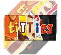 Twin Pack - 2x Titties Funny Chocolate Bar Wrappers (Ripped Effect). Rude Insults Joke Fathers Mothers Day Birthday Secret Santa Gift Novelty Prank Present (Chocolate Not Included). Pack of 2.