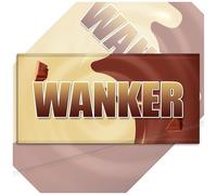 Twin Pack - 2x Wanker Funny Chocolate Bar Wrappers. Rude Joke Fathers Mothers Day Birthday Secret Santa Gift Novelty Prank Present (Chocolate Not Included). Pack of 2.