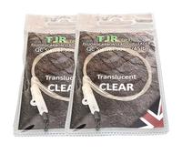 Twin pack 50cm fluorocarbon carp Leaders Carp safety lead Clips Quick Change swivels (Clear)