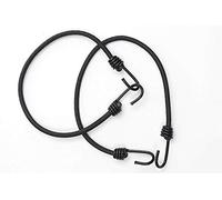 TWIN PACK - 8MM BLACK LUGGAGE ELASTICS BUNGEE CORD WITH SPIRAL HOOK ENDS VARIOUS LENGTHS (8MM x 800MM)
