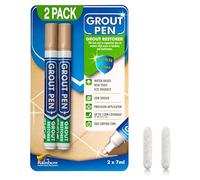 Twin Pack (BEIGE) Grout Pen - Designed for restoring tile grout in bathrooms & kitchens