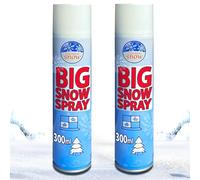 Twin Pack ‘BIG SNOW SPRAY’ 300ml Artificial Snowy Aerosol for Christmas Decorations - 2 Pack of 300ml Fake Snow Spray for Windows, Christmas Tree Decorations & Crafts like Wreath Making - Festive Xmas