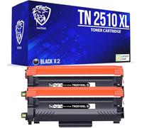 Twin Pack Compatible Brother TN-2510XL High Capacity 2x Black Toner Cartridge 2510XL TN2510XL For Brother Printers DCP-L2620DW HL-L2400DW MFC-L2800DW Approx. 3,000 Pages
