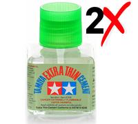 Twin Pack Extra Thin TAMIYA Modelling Plastic Glue Liquid Cement 40ml - Fast ...