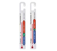 Twin Pack Fridge Freezer Thermometer Pack with Colour Coded Refrigerator Safe Temperature Zones - Ideal Freezer and Fridge Temperature Thermometer Pack