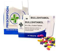 Twin Pack Funny Joke Gift - Prank Pill Box with Jelly Beans - Gag Gift for Him or Her, Secret Santa, Novelty Birthday Present for Dad, Boyfriend, Husband - Rude Adult Humour - Bullshitamol
