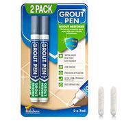 Twin Pack (GREY) Grout Pen - Designed for restoring tile grout in bathrooms & kitchens