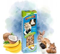 Twin Pack Hamster and Rabbits Two Sticks Food EXOTIC Flavor 115g Guinea Pig Rat Mouse Gerbil Rodents Small Animal Pet Vegetable Tropical Foods Snacks Treats with Hooks