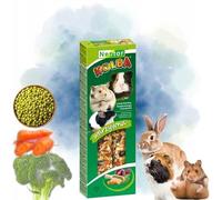 Twin Pack Hamster and Rabbits Two Sticks Food VEGETABLES Flavor Natural Gnawing/Nibbling Snacks 115g Guinea Pig Rat Mouse Gerbil Rodents Animal Pet Vegetable Foods Chew Treats with Hooks