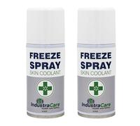Twin Pack - IndustraCare 150ml Freeze Spray Skin Coolant - Fast Acting Pain Relief, Instant Cooling and Soothing - Compact Size