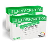 Twin Pack Joke Pill Boxes - Anti Know It All Funny Rude Pharmacy Prescription Tablet Gift Box Prank Novelty Fun for Men, Women, Husband, Wife, Friend, Birthday, Xmas Secret Santa, Mum, Dad Pack of 2