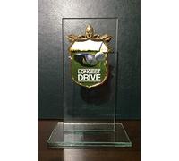 Twin Pack Longest Drive & Nearest the Pin Golf Jade GlassTrophy,Award,180mm,Free Engraving (cl)