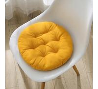 Twin Pack Multi Size Round Soft Indoor Outdoor Pad, Versatile Cushion for Dining Kitchen Floor and Automobile Interior Seat Replacement,Yellow,16x16x1.6inch
