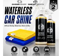 Twin Pack NEW Shelby Car Showroom Caravan Waterless Shine Wash & Wax + 2 Cloth