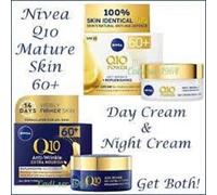 TWIN PACK Nivea Q10 60+ Anti Wrinkle DEEP RESTORING Day cream AND Night cream
