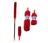 Microfibre Feather Duster Extendable, Long Handled Duster Extendable up to 145cm with Microfibre Fingers That Attract Dust - Long Reach Duster with Washable Head