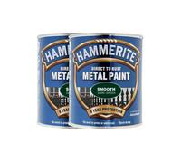 Twin Pack of Hammerite Smooth Dark Green Metal Paint 2.5L