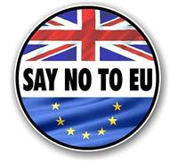Twin Pack of ' SAY NO TO EU ' Slogan design for EU European Union Referendum Brexit Vinyl Car Bumper Sticker Decal 80x80mm each