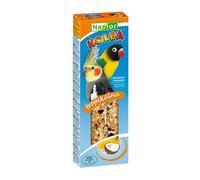 Twin Pack Parrots/Conures/Large Parakeets/Cockatiel TROPICAL Seed 2x Sticks Canaries 115g Bird Food Budgie Canary Finches Birds Snacks Cockatoo Treats Pack of Two with Hooks