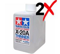 Twin Pack TAMIYA 81040 Acrylic Poly Paint Thinners X20-A 250ml Bottle X20a - ...