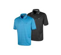 Under Par 2 Pack Men's Golf Polo Shirt in Waffle Knit with Stretch, Moisture Wicking and UV protection, Black & Turquoise, XL