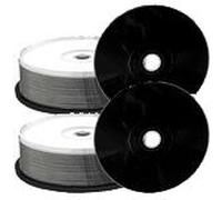 TWIN-PAK (2x25) Black Bottom White Top Inkjet Printable CD-R MediaRange 700MB 2x25pcs Spindel Tub 52x (2-PKS OF 25 = 50 DISCS)
