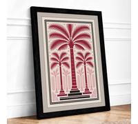 Twin Palms Deco Art Deco Framed Wall Art Print A1 Black