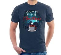 Twin Peaks A Damn Fine Christmas Men's T-Shirt Navy Blue