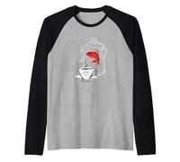 Twin Peaks Coffee Cup And Fish Outlines Raglan Baseball Tee