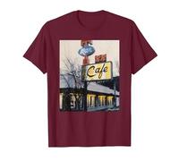 Twin Peaks Double R Diner Vintage Picture T-Shirt, Men, Burgundy, XX-Large