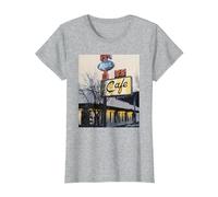 Twin Peaks Double R Diner Vintage Picture T-Shirt, Women, Heather Grey, 3X-Large
