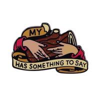 Twin Peaks My Log Has Something to Say 1.25" Enamel Pin Badge, 1.25 inches, Enamel, enamel