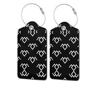 Twin Peaks Owl Patterned Leather Luggage Tag with Name Id Tag and Stainless Steel Ring for Women Men Luggage Handbags 1 Pcs