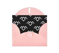 Twin Peaks Owl Print Greeting Card Set with Blank Interior - Elegant Pink Pearl Paper Note Cards & Matching Envelopes