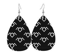 Twin Peaks Owl Print Leather Dangle Earrings for Women - Lightweight Teardrop Fashion Statement Earrings
