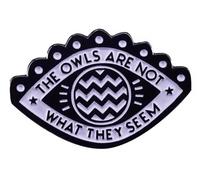 Twin Peaks The Owls Are Not What They Seem Eye Owl Cave Black Lodge Red Room Floor Design David Lynch TV Show 1.25" Enamel Pin Badge