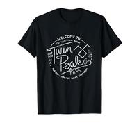 Twin Peaks Welcome to Twin Peaks Distressed Logo T-Shirt, Men, Black, Medium