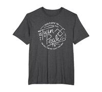 Twin Peaks Welcome to Twin Peaks Distressed Logo T-Shirt, Men's Big and Tall, Dark Heather Grey, 2X Tall