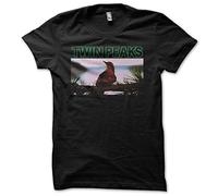 Twin Peaks with Varied Thrush, Men's T-Shirt, Black S-XXL (Large)