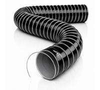 Twin-Ply Silicone Ducting Hose Black 70mm (2¾ inch) Bore, 3m (9.8 ft) - Heatproof Flexible Hot Air Duct to +310°C