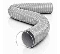 Twin-Ply Silicone Ducting Hose Grey 90mm (3½ inch) Bore, 3m (9.8 ft) - Heatproof Flexible Hot Air Duct to +310°C