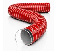 Twin-Ply Silicone Ducting Hose Red 90mm (3½ inch) Bore, 3m (9.8 ft) - Heatproof Flexible Hot Air Duct to +310°C